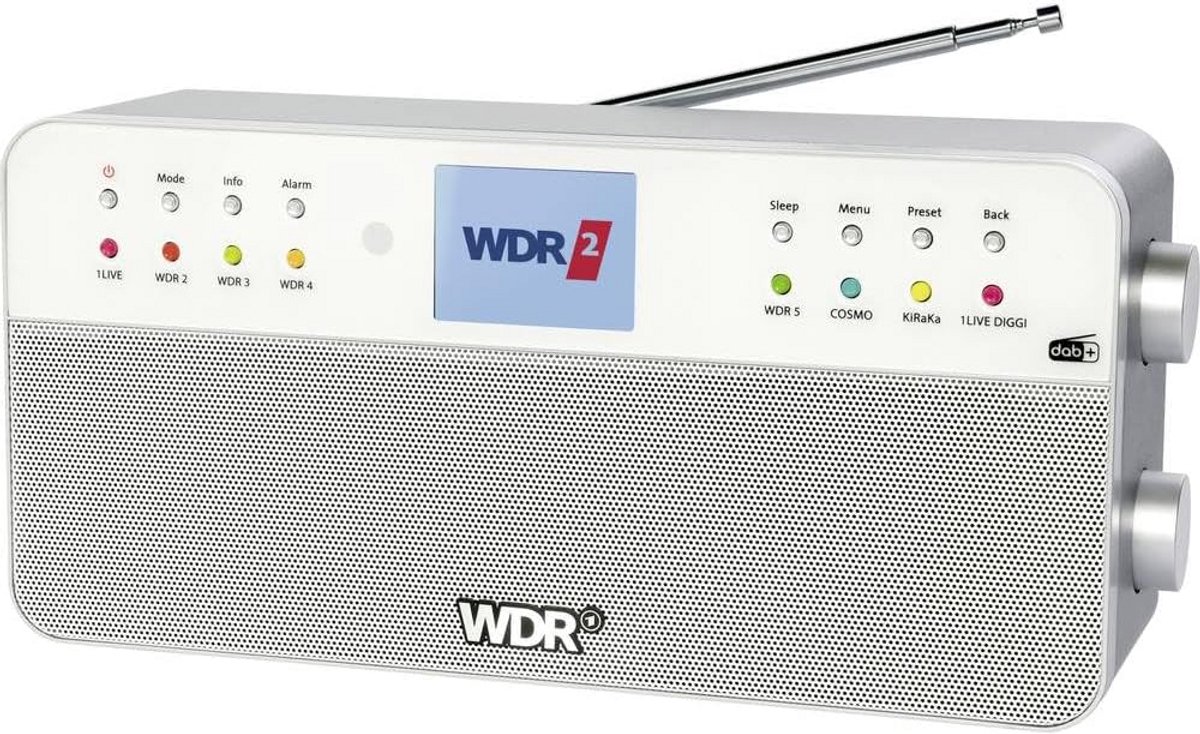DAB+ Radio met Kleurenscherm, Bluetooth en Afstandsbediening, Zilver
