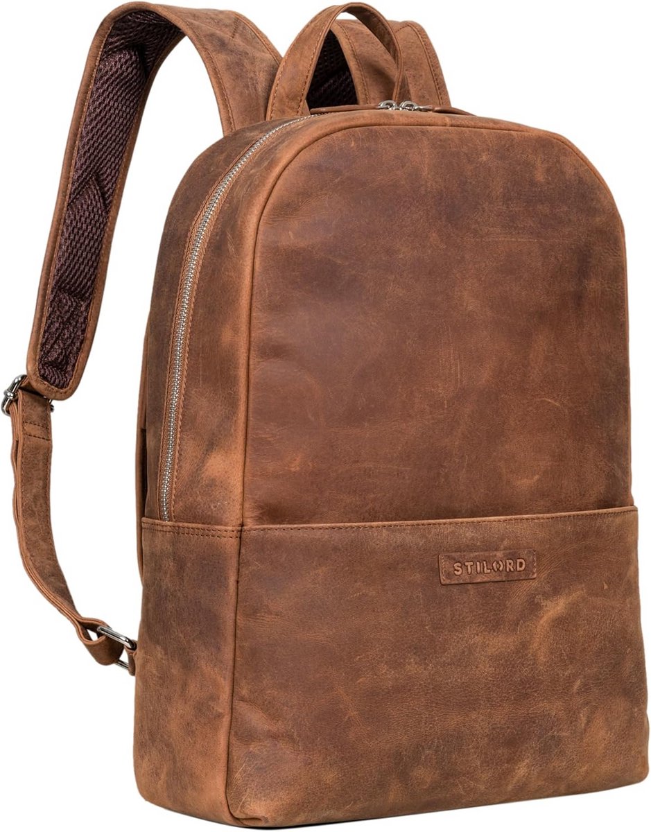 Leren Laptop Rugzak 13.3 Inch - Vintage Werk- en Reistas voor Heren en Dames