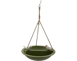 Voederhuis en Badhuis voor Vogels van Bamboevezel Groen