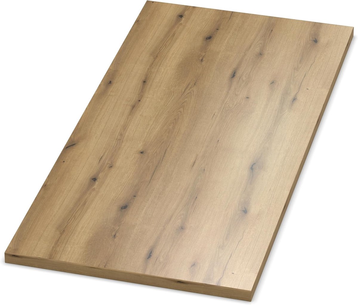 Tafelblad Hout - Werkblad Decoratief - Meubel Maatwerk - Krasbestendig ABS Rand - 80x40cm - Kust Eiken