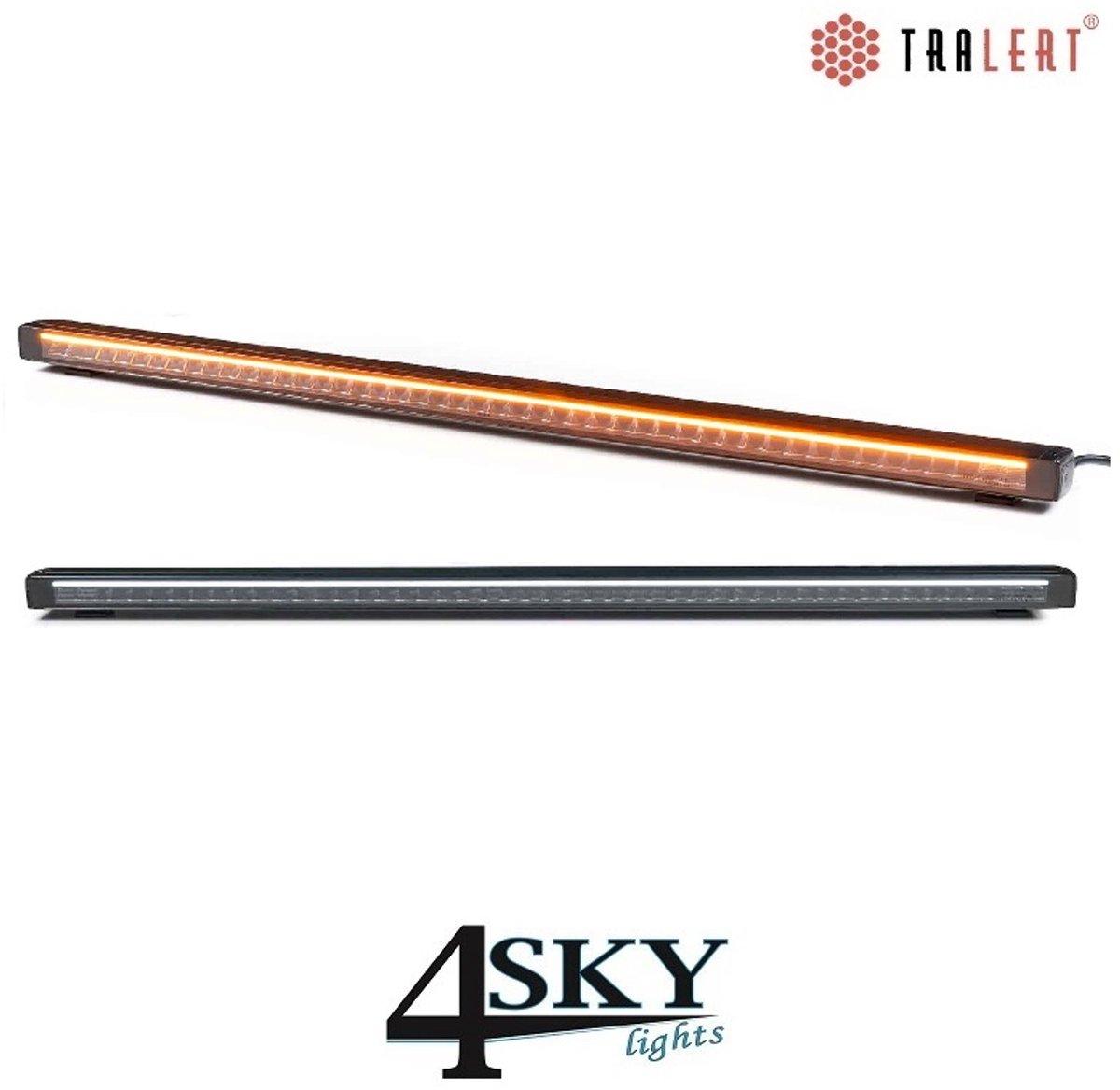Tralert Stratos 127cm LED wit-amber DRL Lightbar incl. R65 flitser IP69K volledig gecertificeerd 36 mnd garantie