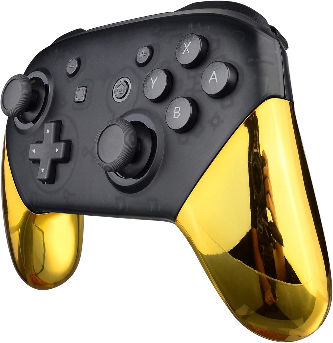 Chrome Goud Glanzende Vervangende Handgrepen voor Switch Pro Controller - DIY Aanpassing