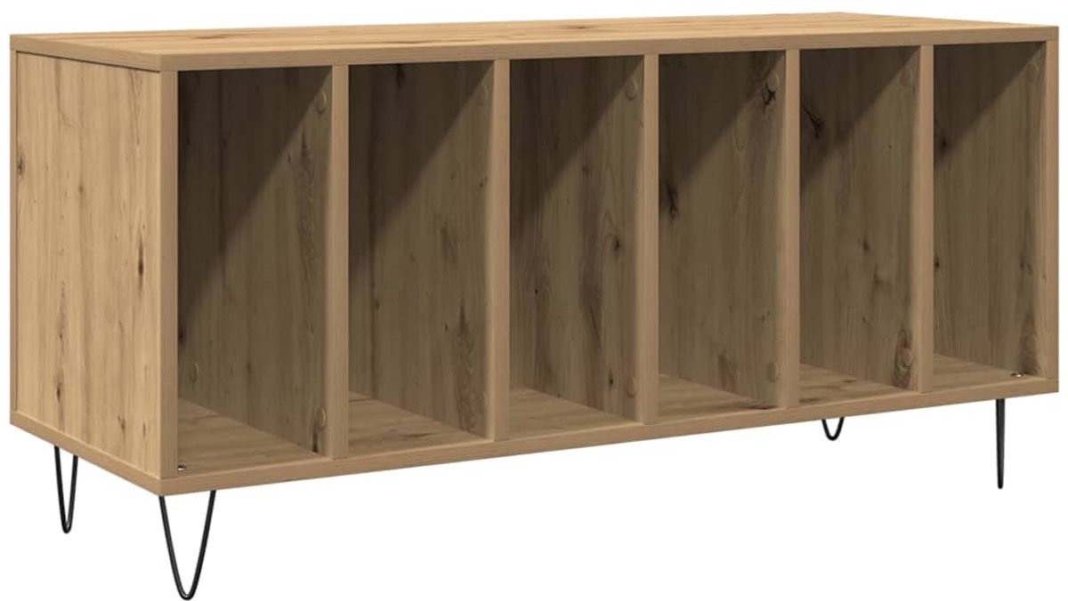 vidaXL - Platenkast - met - plank - artisanaal - eikenkleurig - 100 - x - 38 - x - 48 - cm