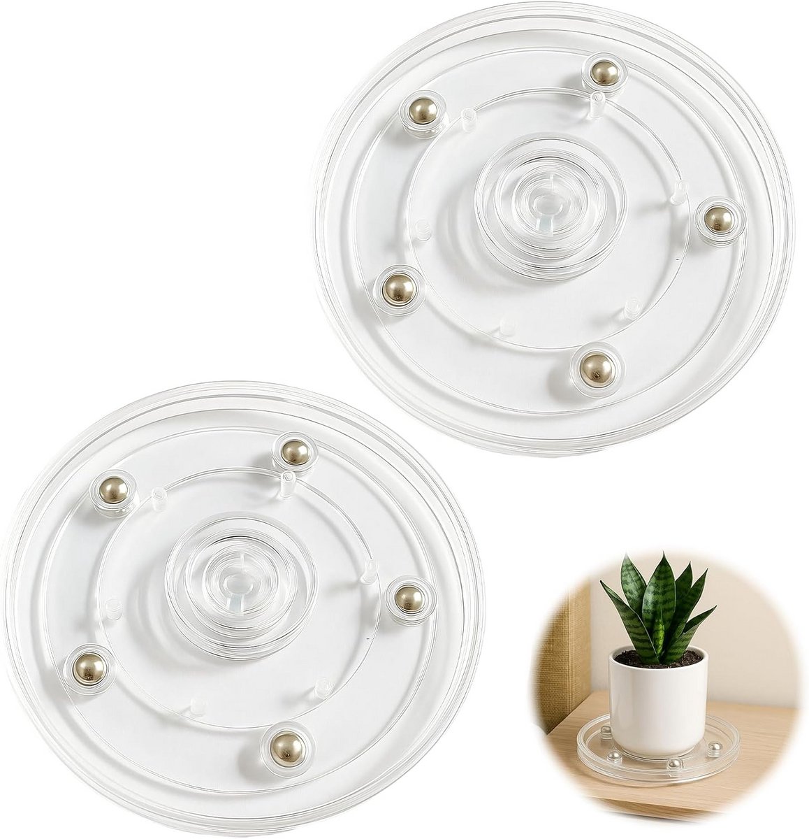 Ronde Draaiplateau Acryl Transparant met Kogellagers voor Keuken en Tafel