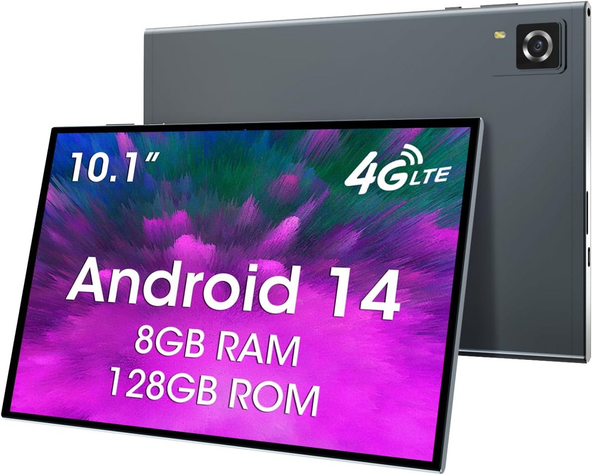 Krachtige 10 inch Tablet met 4G LTE en Bellen, Android 14, 8GB/128GB Opslag, Octa-Core Processor