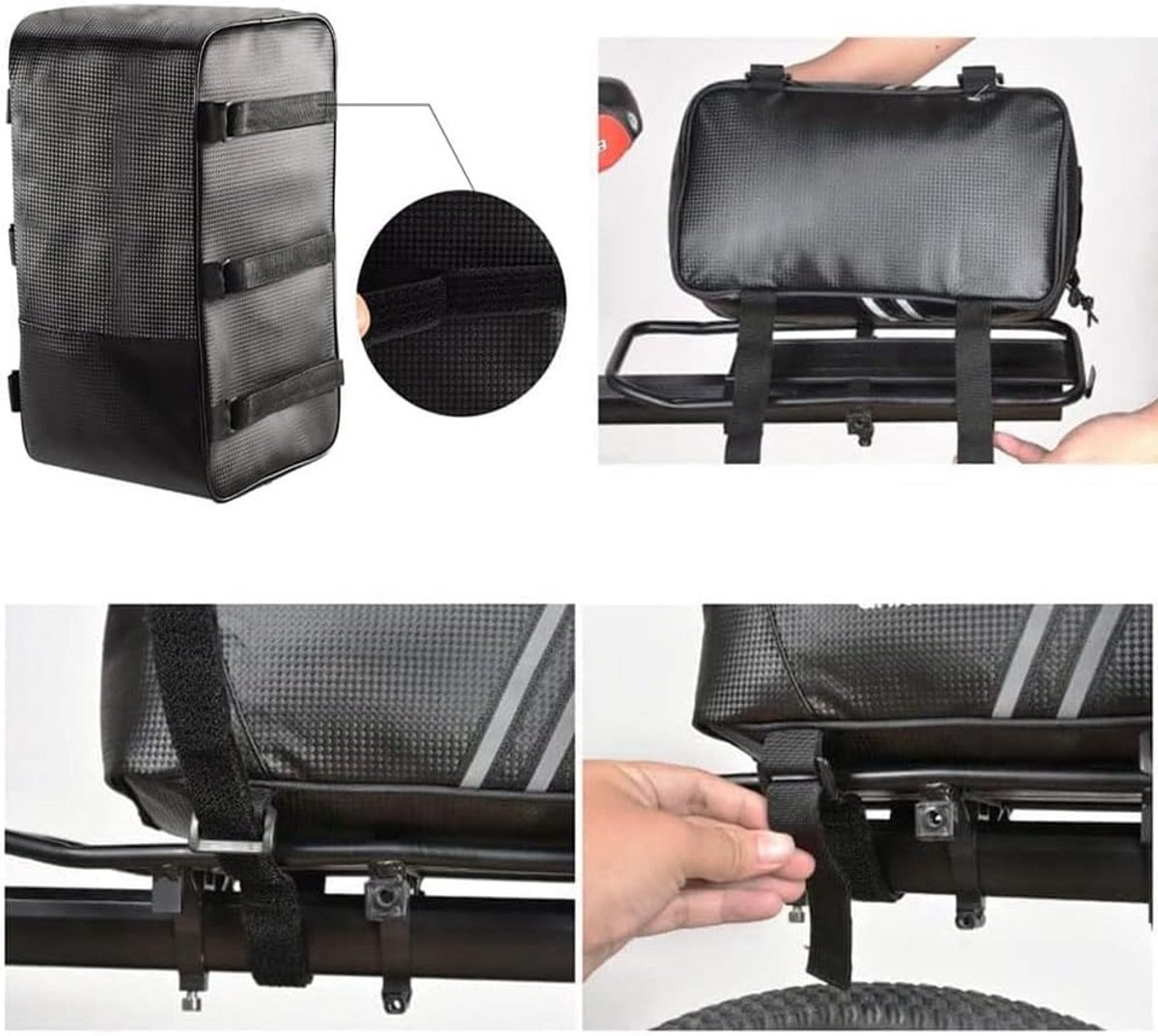 Waterdichte Fietstas Achterop met Reflecterende Strepen - Fietsmand Bagage voor Boodschappen en Outdoor - 15 Liter — cadeau in Sport & Outdoor - foto 4