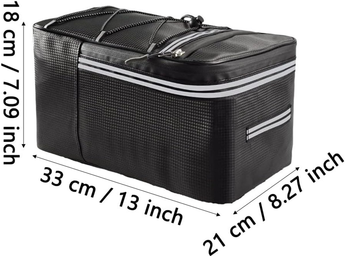 Waterdichte Fietstas Achterop met Reflecterende Strepen - Fietsmand Bagage voor Boodschappen en Outdoor - 15 Liter — cadeau in Sport & Outdoor - foto 7