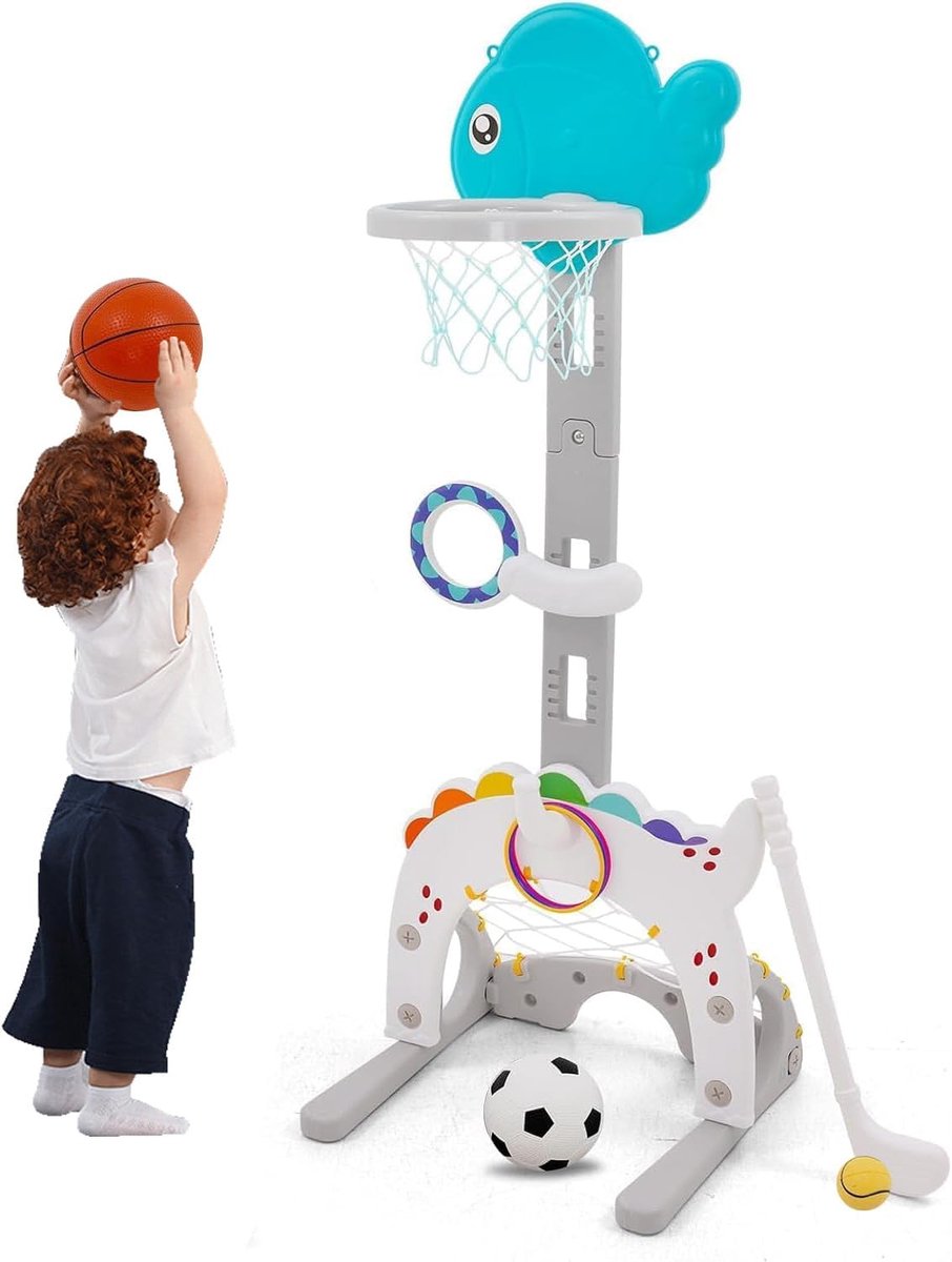 Kinder Basketbal Set - Sport Speelgoed - Buiten Spelen - In Hoogte Verstelbaar - 98-135 cm - Multicolor