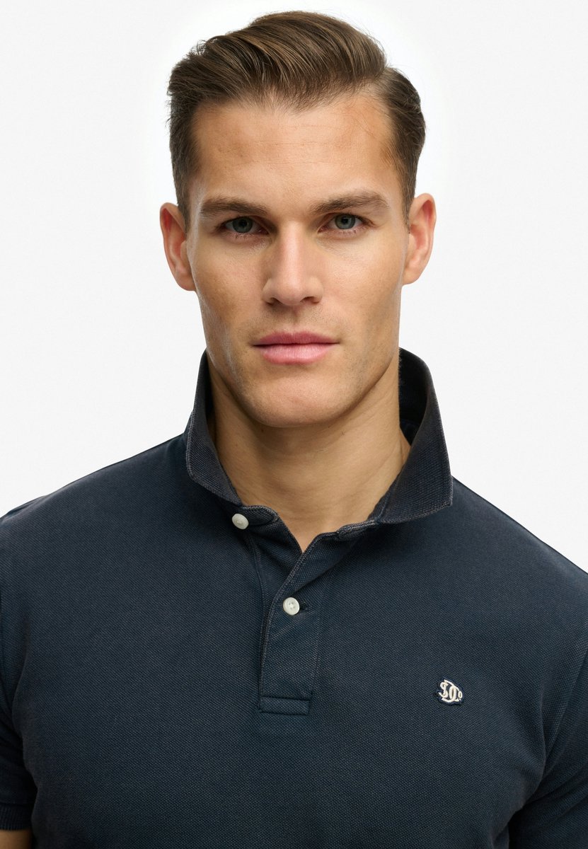 Superdry Vintage Destroy Polo Heren 3XL Blauw