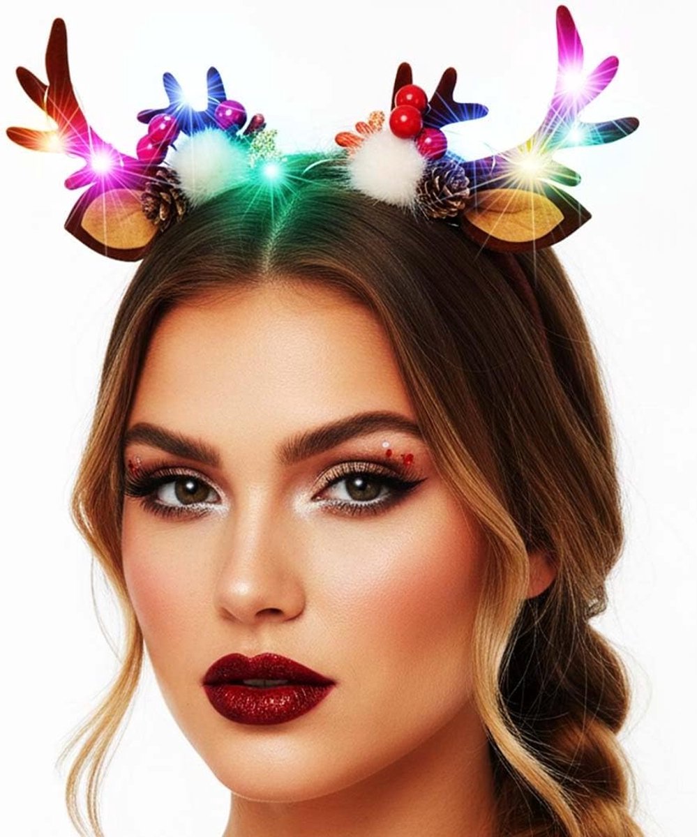 Feestelijke LED Rendier Gewei Hoofdband Kerst Haaraccessoire