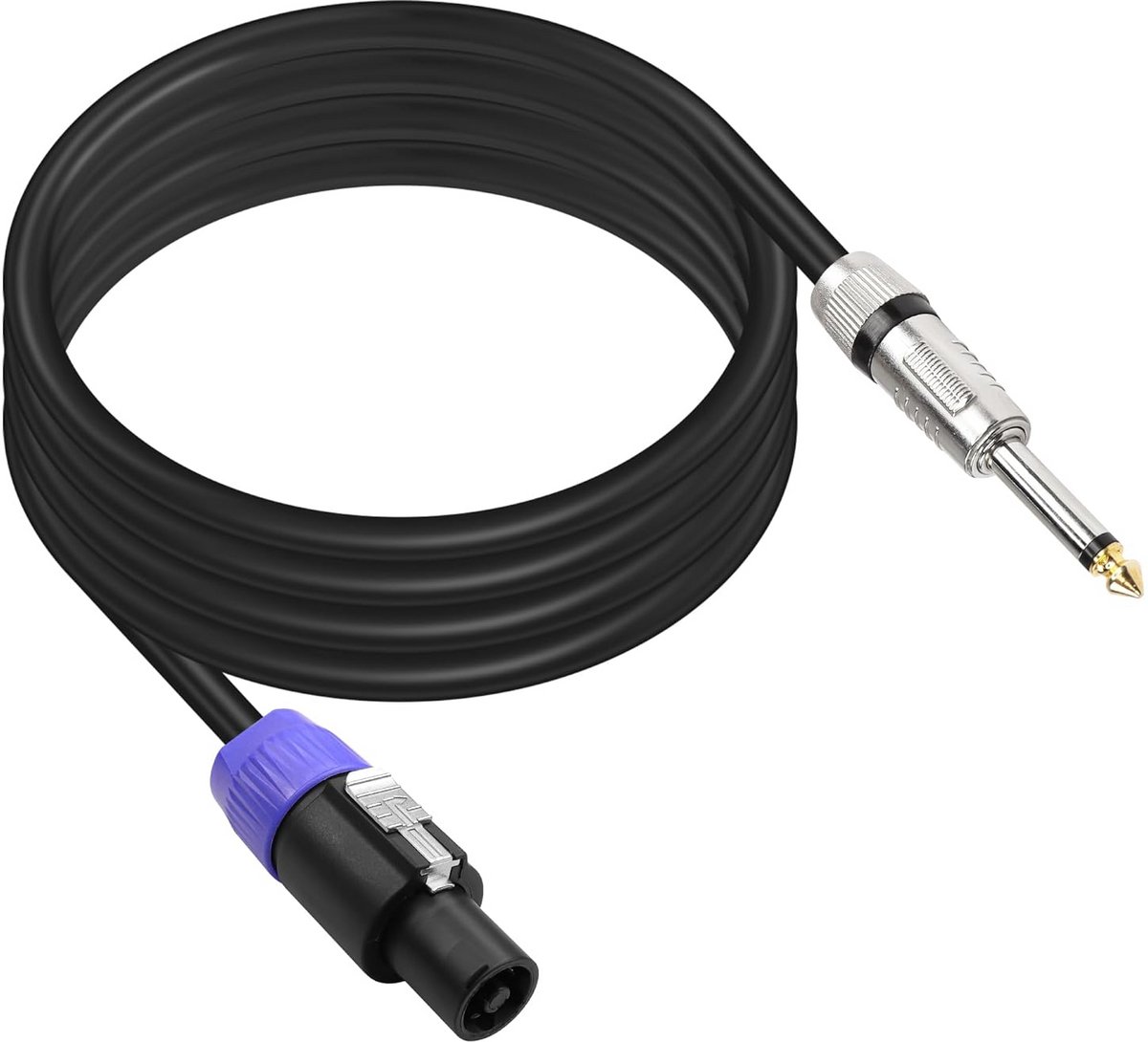 Professionele Luidsprekerkabel Speakon naar 1/4 inch (6.35mm) Mono - 12AWG Audio Versterker Kabel - 2 Meter