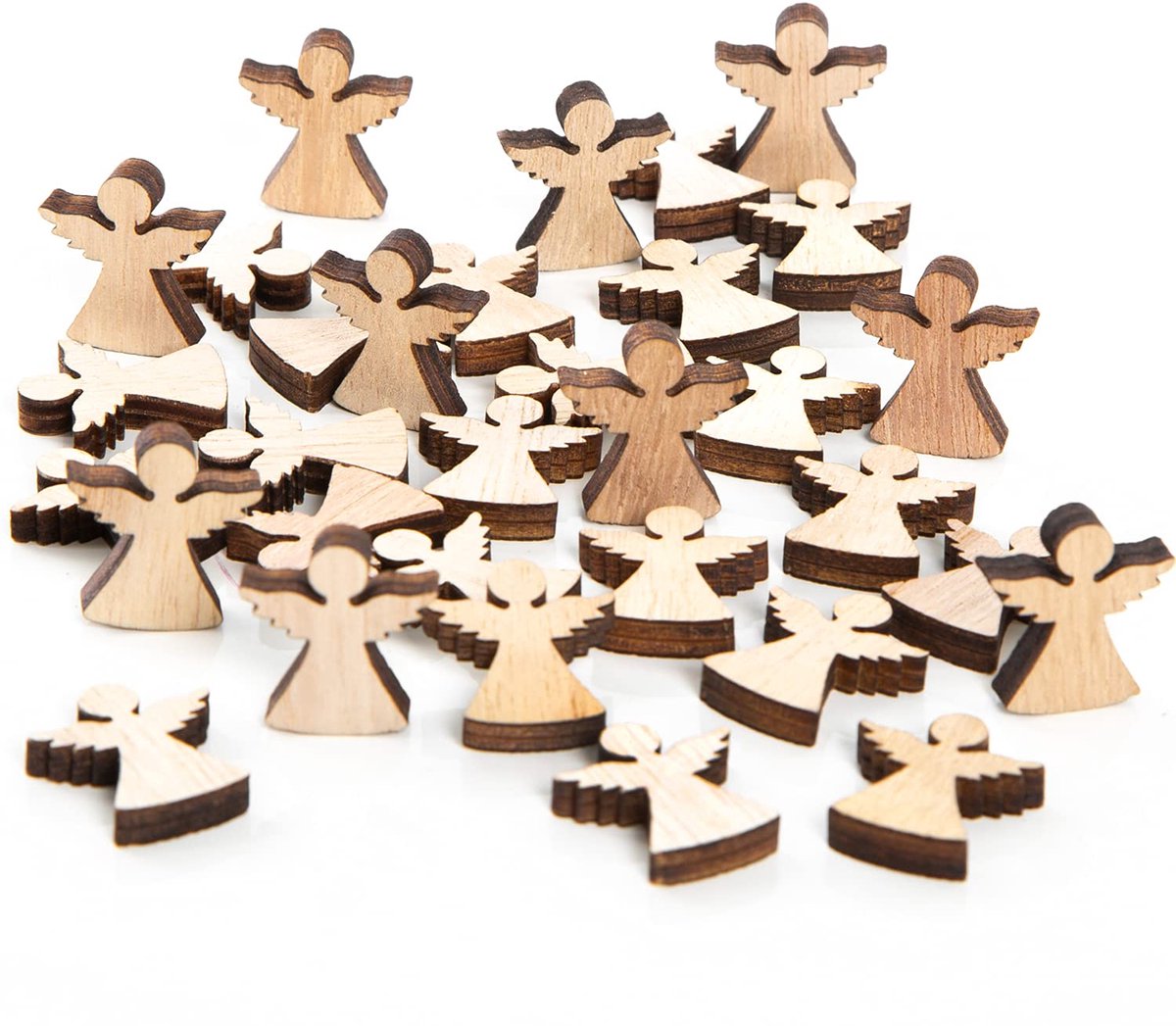 Mini Houten Beschermengelen - 32 Stuks - Kleine Engel van 2 cm