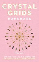 Boekomslag van 'Crystal Grids Handbook' door Judy Hall, met tekst en een cirkelvormig patroon van kristallen.