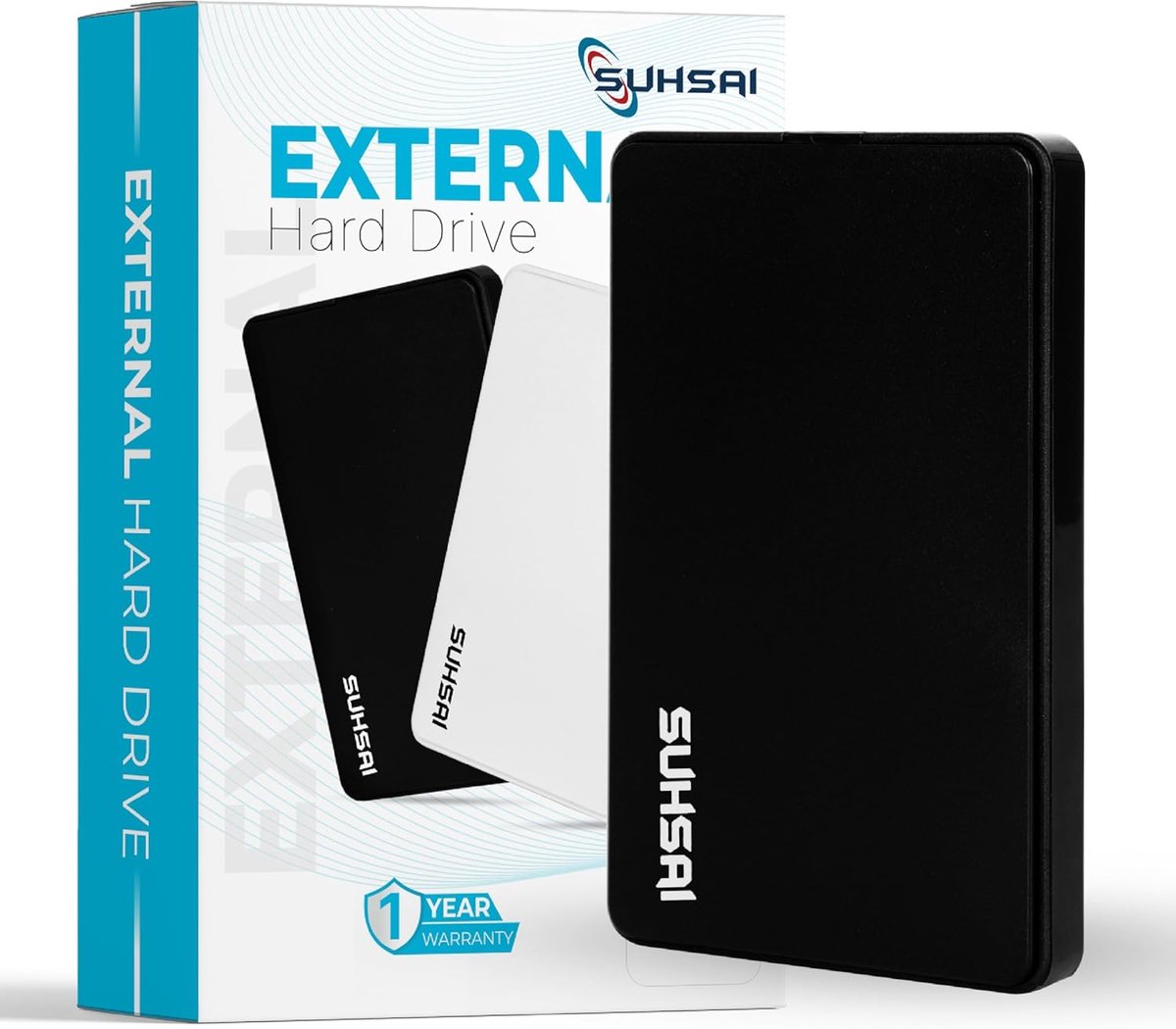 Draagbare Externe Harde Schijf 1 TB - 2,5 inch Externe HDD voor Opslag en Back-up - USB 2.0 - Compatibel met PC, Laptop, Mac en Chromebook (Zwart)