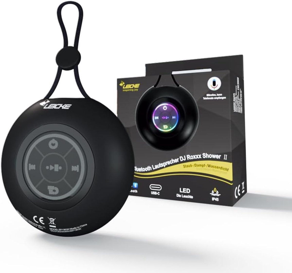 Draagbare Bluetooth Speaker met Polsband en LED-Lamp - Waterdicht en Krachtig Geluid voor Buiten en Reizen