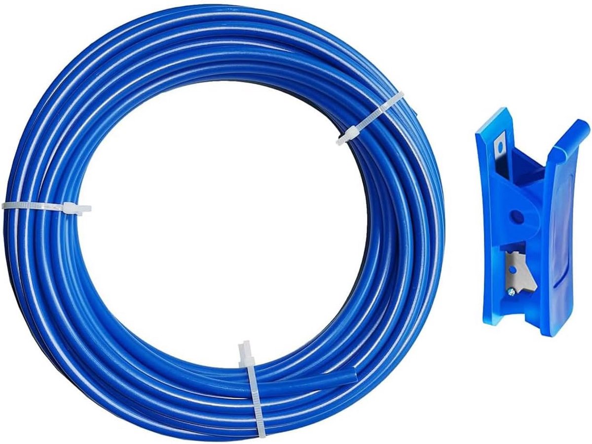 Waterslang 1/4 inch (6,35mm) Blauw 20 Meter voor Waterfilter, Omgekeerde Osmose & Koelkast
