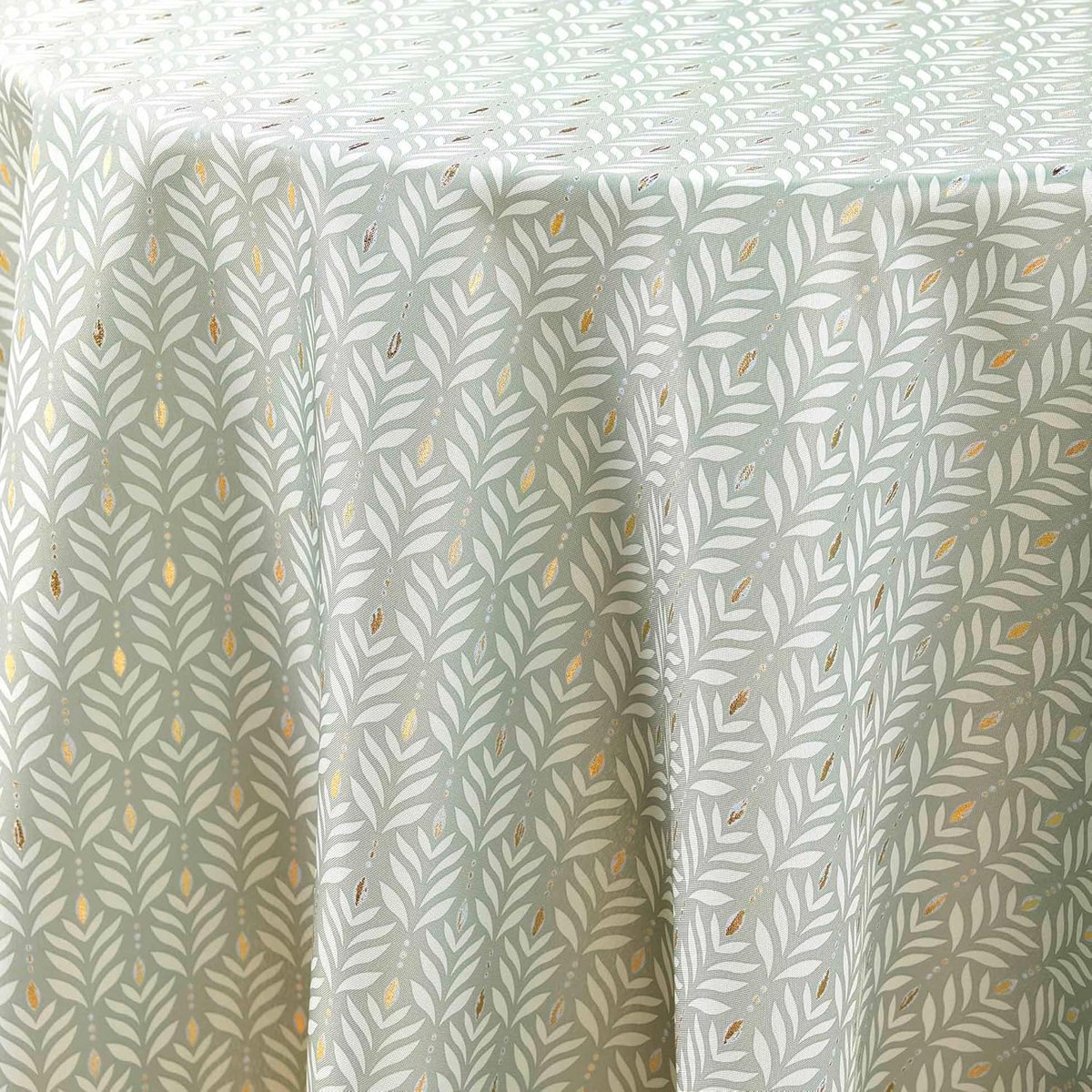 Ronde Tafelkleed 180 cm Zachtgroen Polyester Metallic Print