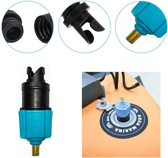 Universele Luchtpomp Adapter voor SUP, Opblaasbare Boten en Luchtbedden - 4 Nozzles Inclusief van Merkloos — afbeelding 3
