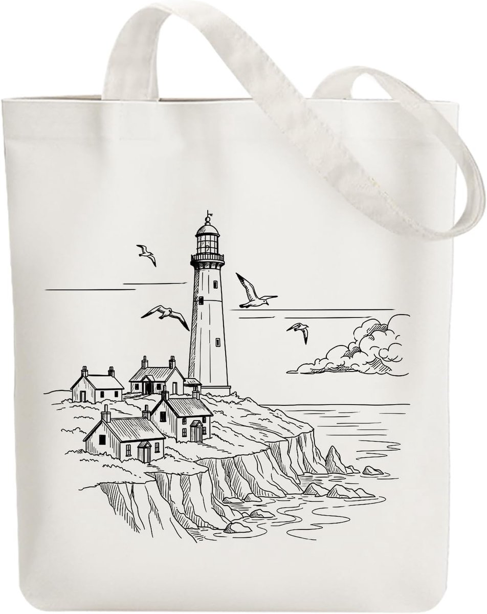 Duurzame Canvas Tote Tas met Rits en Lange Handvatten - Grote Shopper voor Dames