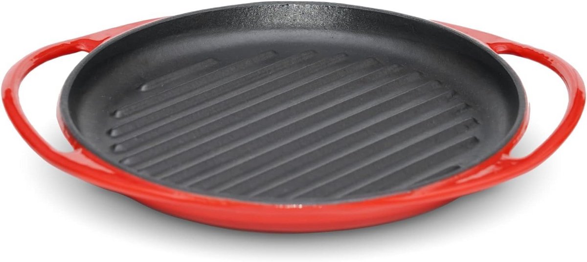 Geëmailleerde Gietijzeren Pan Rood - Duurzaam Koken met Perfecte Warmteverdeling