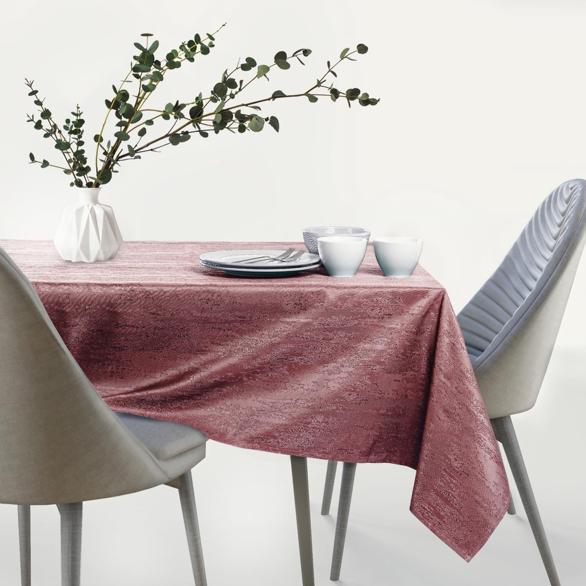Waterafstotend Tafelkleed Linnenlook Oudroze Vierkant 80x80 cm