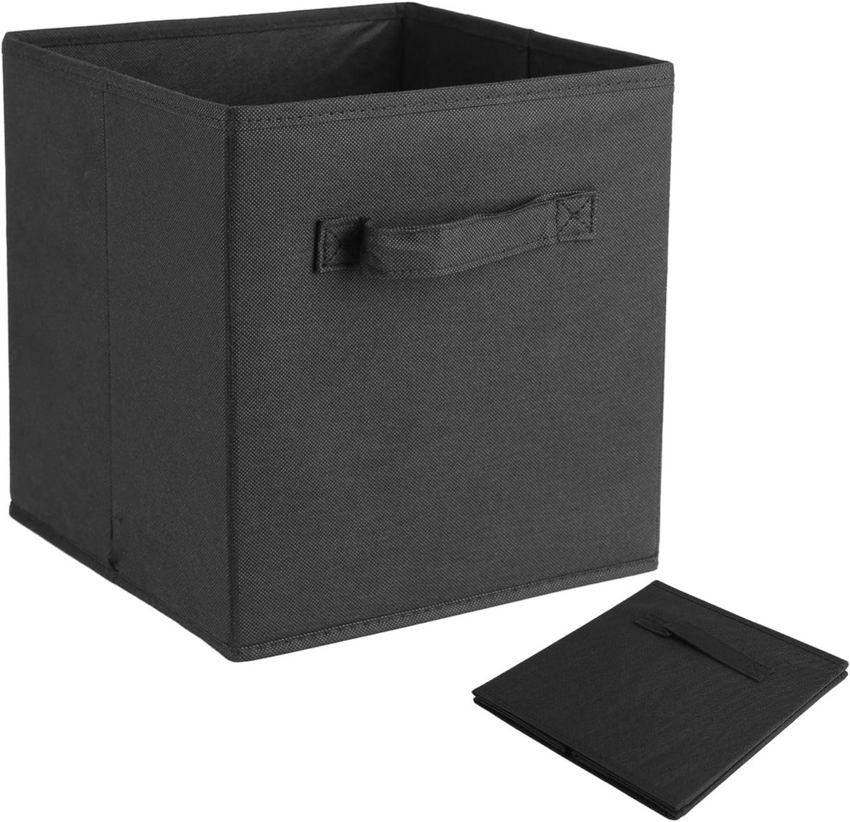 Set van 6 Opvouwbare Opbergdozen Zwart voor Woonkamer en Kinderkamer
