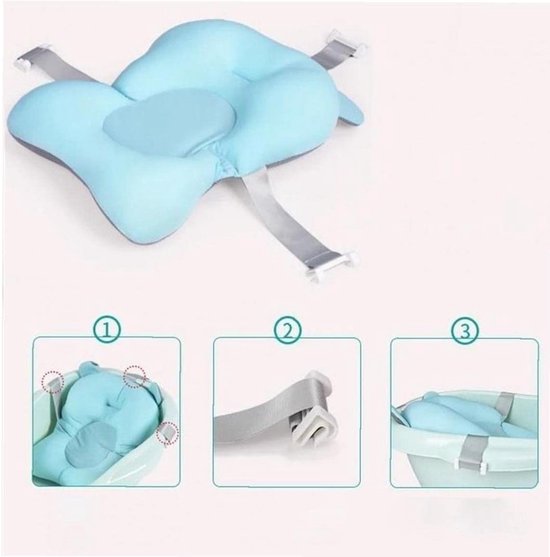 Baby Bad Kussen - Bad Ondersteuning - Veilig Baden - Sit-Me-Up Support - 76x51 cm - Groen — afbeelding 2