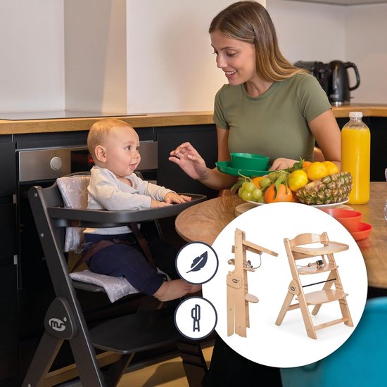Opvouwbare Houten Kinderstoel Ergonomisch Verstelbaar en Veilig — afbeelding 3