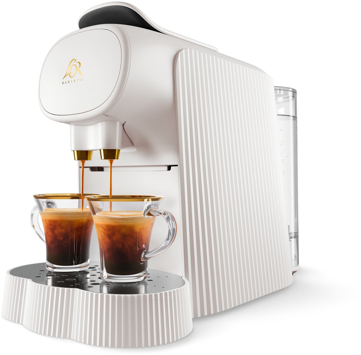 Alessi Plisse L'Or koffieapparaat cups wit