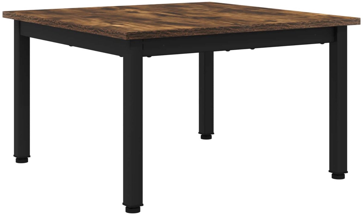 vidaXL Salontafel - Rook - Eik - 60 - x - 60 - x - 36 - cm - Bewerkt - hout