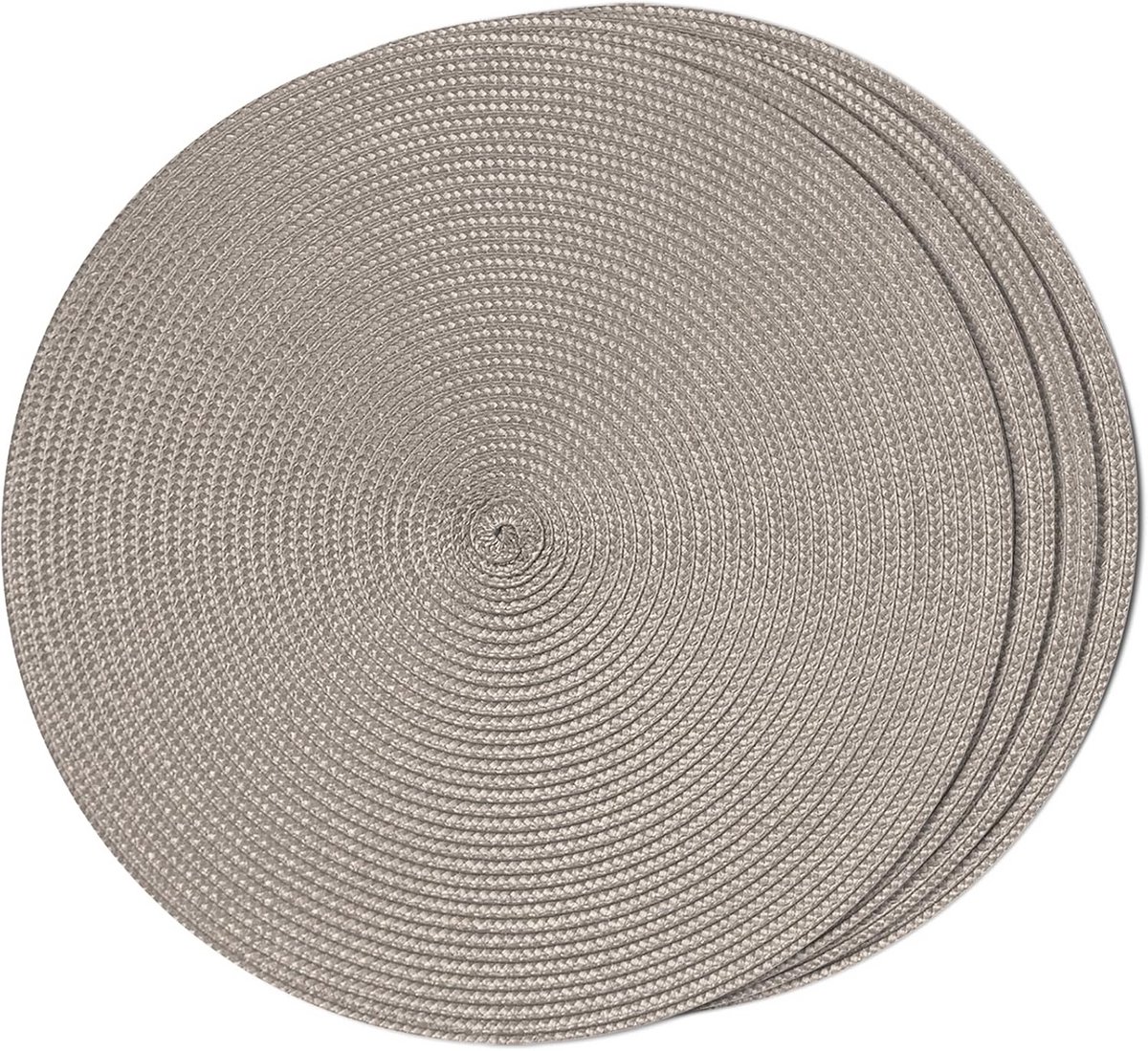 Set van 4 Ronde Gevlochten Placemats - 38cm Tafelmatten, Antislip en Wasbaar