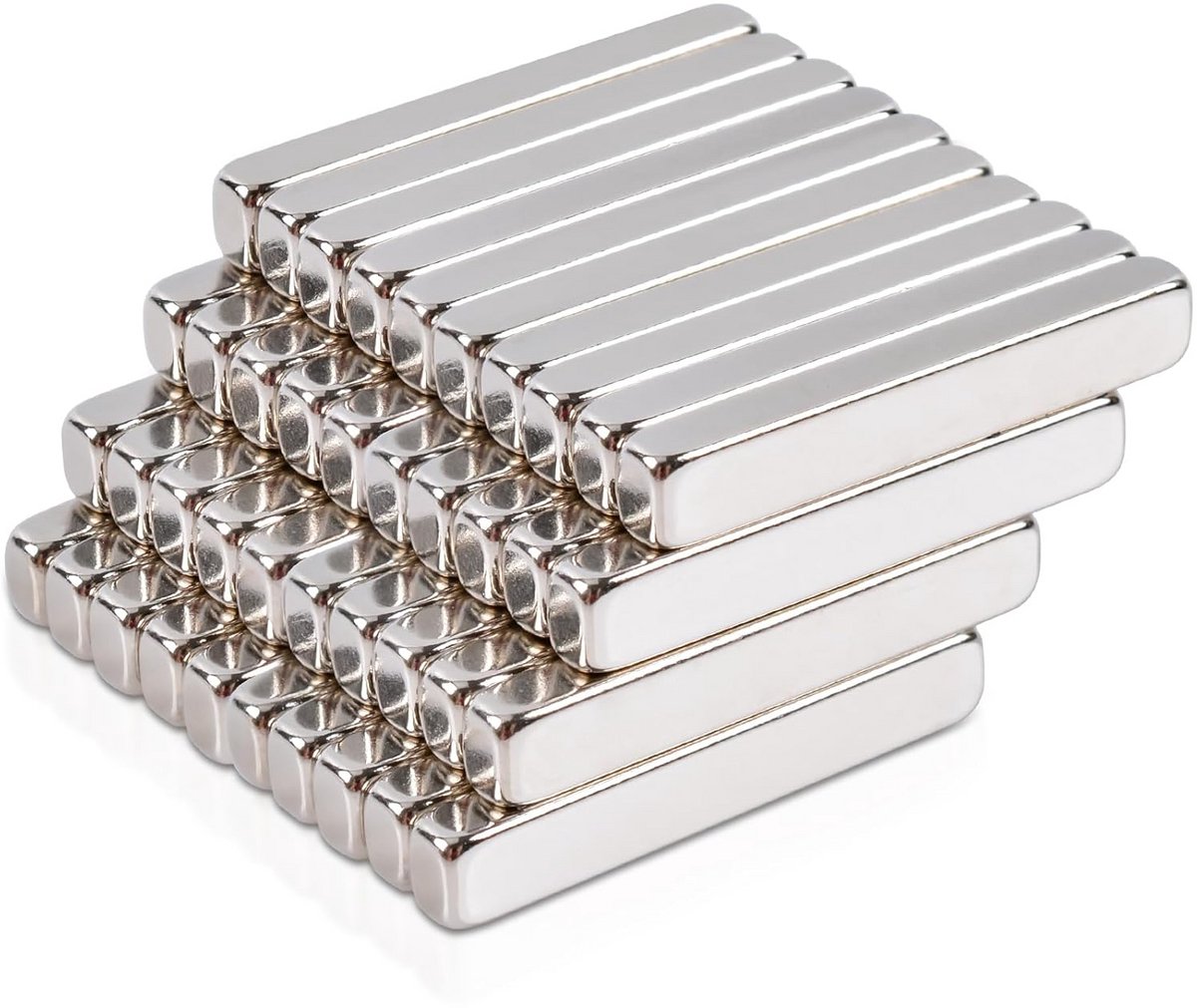 40x Sterke Rechthoekige Neodymium Magneten 25x4x3mm - Krachtige Koelkastmagneten