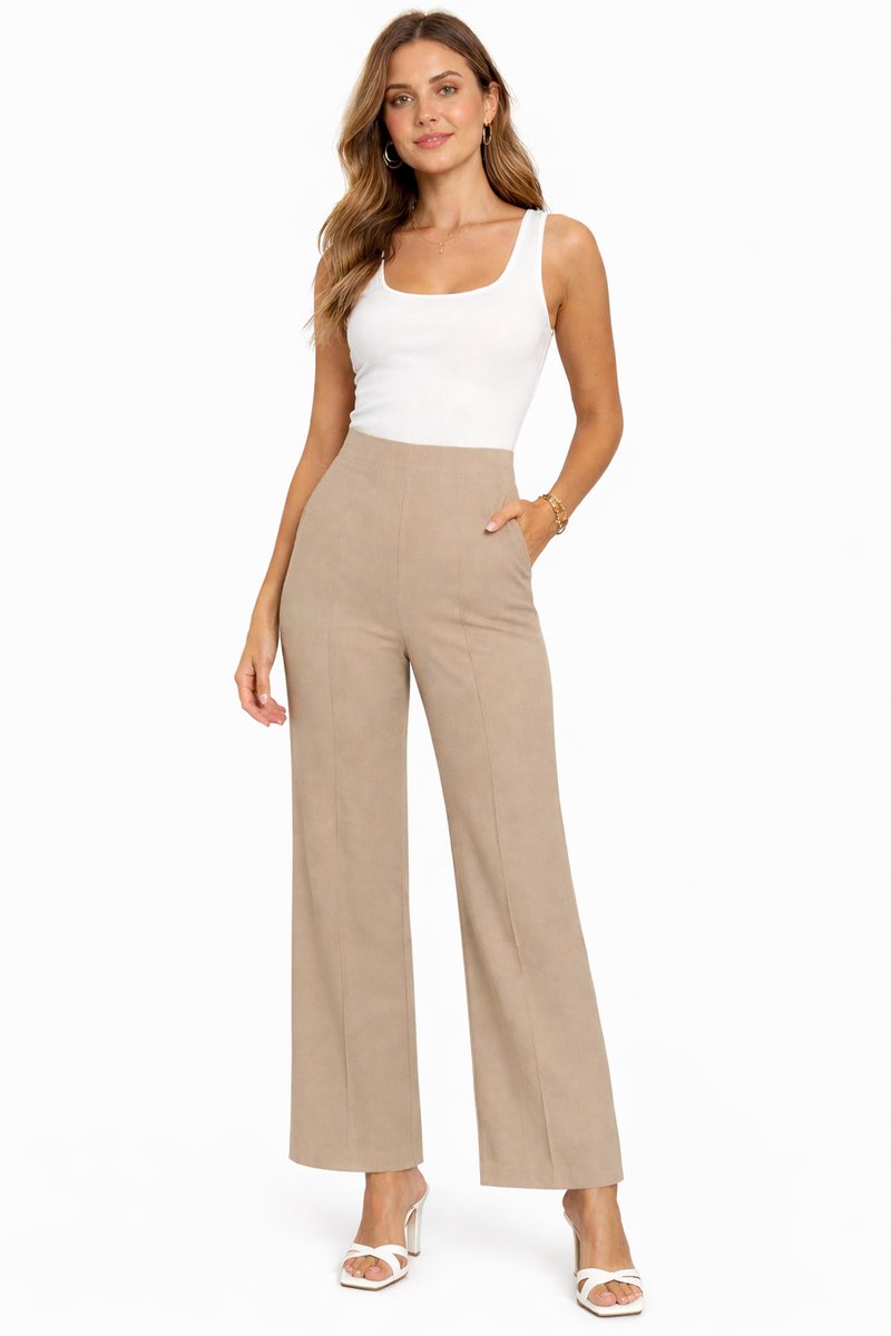 Elegant Dames Flare Broek / Wijde Broek | Straight Fit / Tailored Pantalon - L