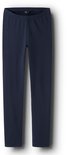 Donkerblauwe legging met elastische tailleband en smalle pijpen.