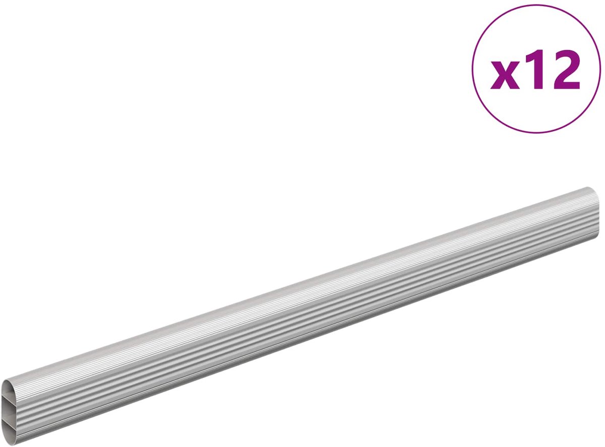 vidaXL - Kaststang - 12 - pcs - Zilver - 371,5 - x - 15 - x - 29 - mm - Aluminiumlegering