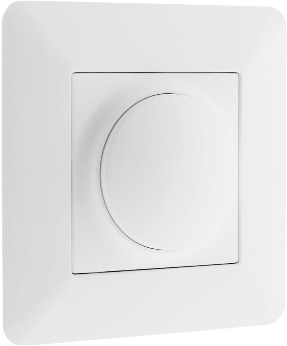 Draaibare LED Dimmer - Inbouw Geschikt - Compact en Stijlvol Wit Ontwerp