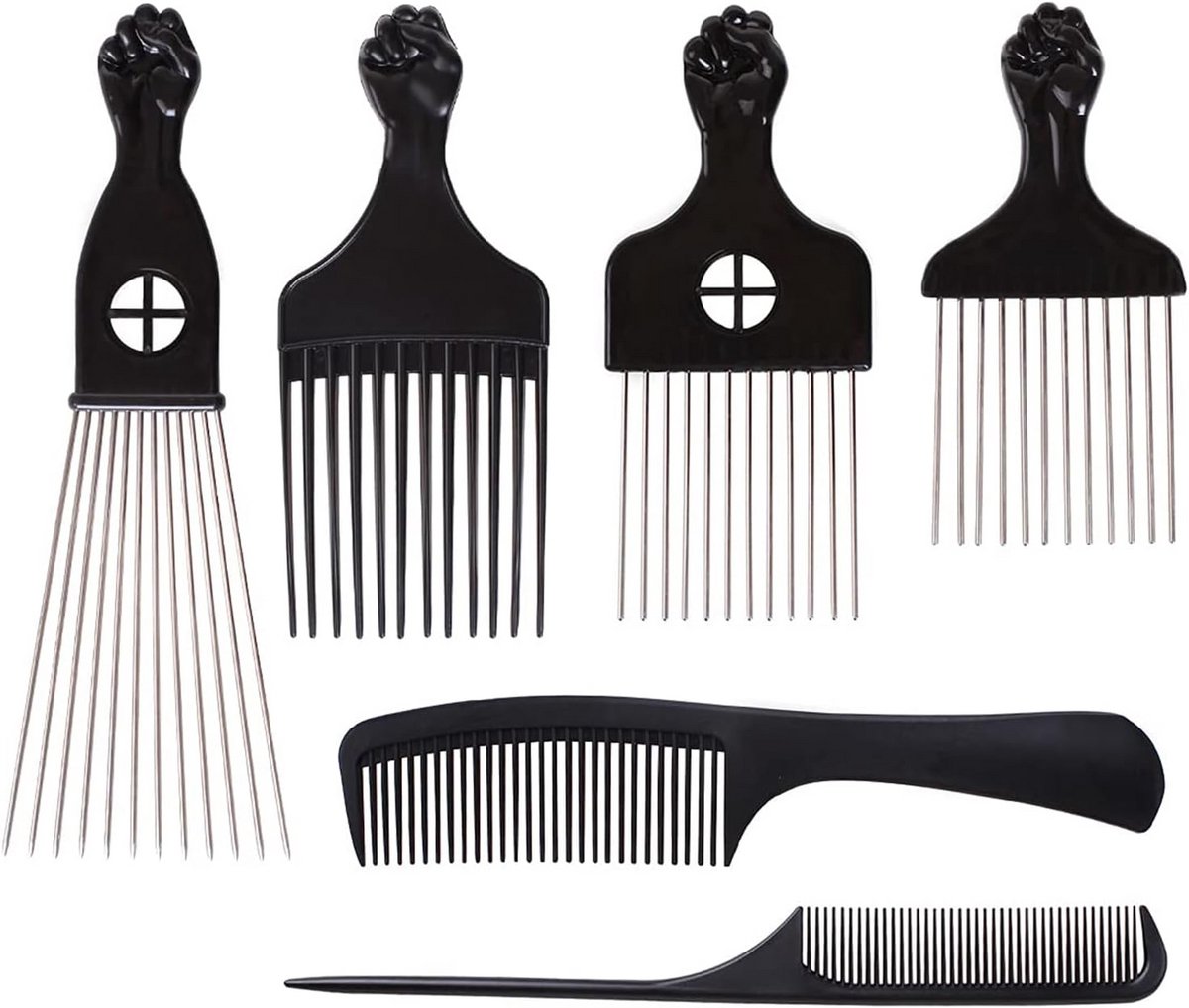 6-Pack Haar Prikkam Set voor Krullend en Dik Haar Ontklitten en Stylen