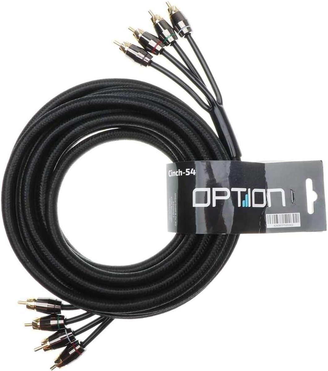 4-Kanaals RCA Kabel Stereo 5,5 Meter - Dubbel Afgeschermd voor Audio Versterker en Subwoofer