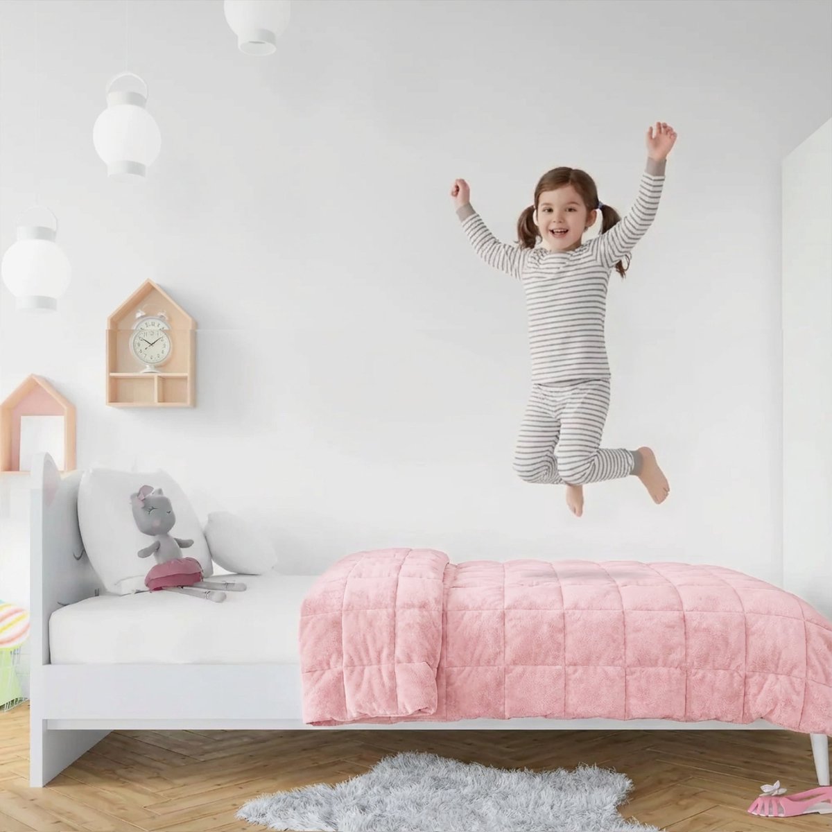 dailydream Verzwaringsdeken voor kinderen – 90x120 cm – 2,5 kg – Roze – Fleece Rosa | 2,5 KG