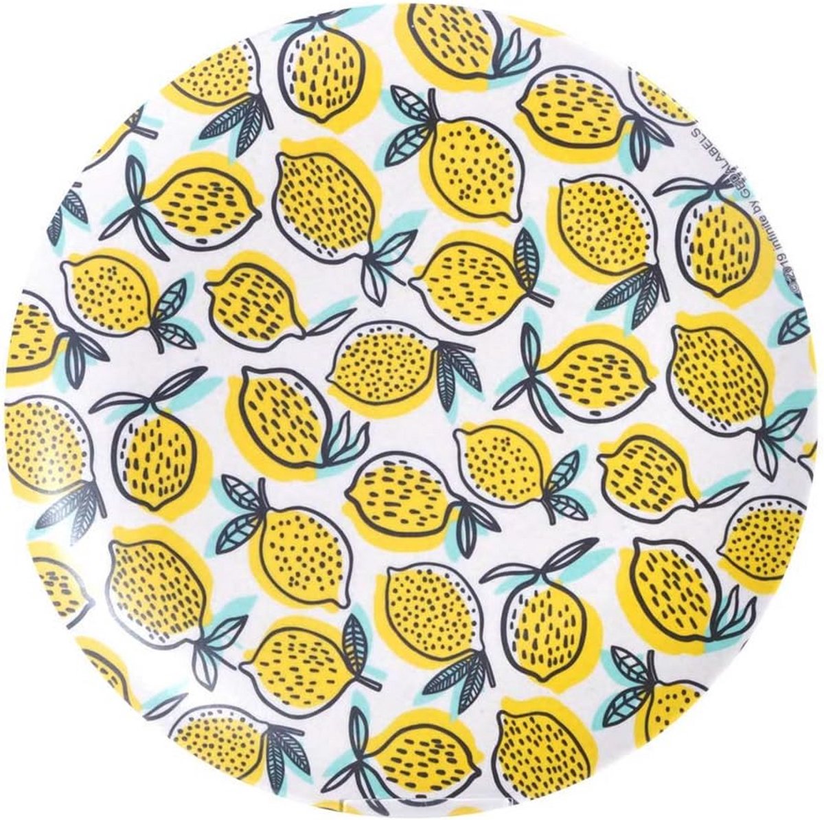 Ronde Melamine Bord met Citroenprint - Perfect Tafelservies