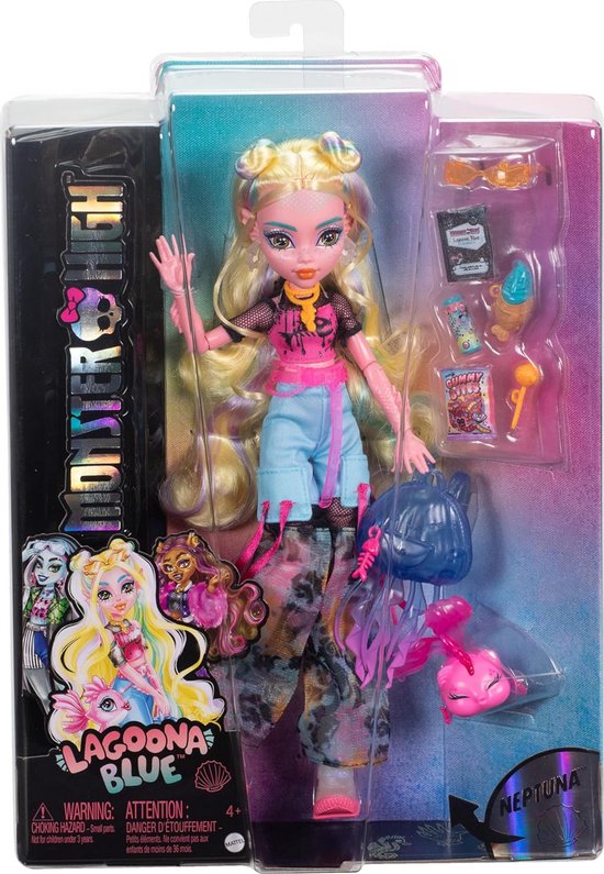 Poppenhousepop Lagoona Blauw met Visvriendje, Rugzak en Schoolaccessoires van Merkloos — afbeelding 4