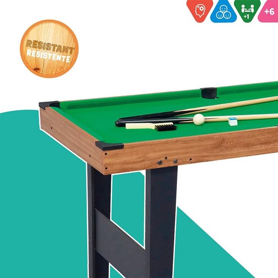 Robuuste Houten Amerikaanse Pooltafel voor Kinderen en Volwassenen - Incl. Accessoires van Merkloos — afbeelding 3
