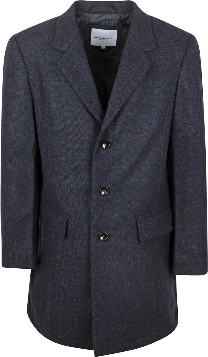 McGregor Coat Wool Herringbone Navy - Maat L - Heren - Tussenjas