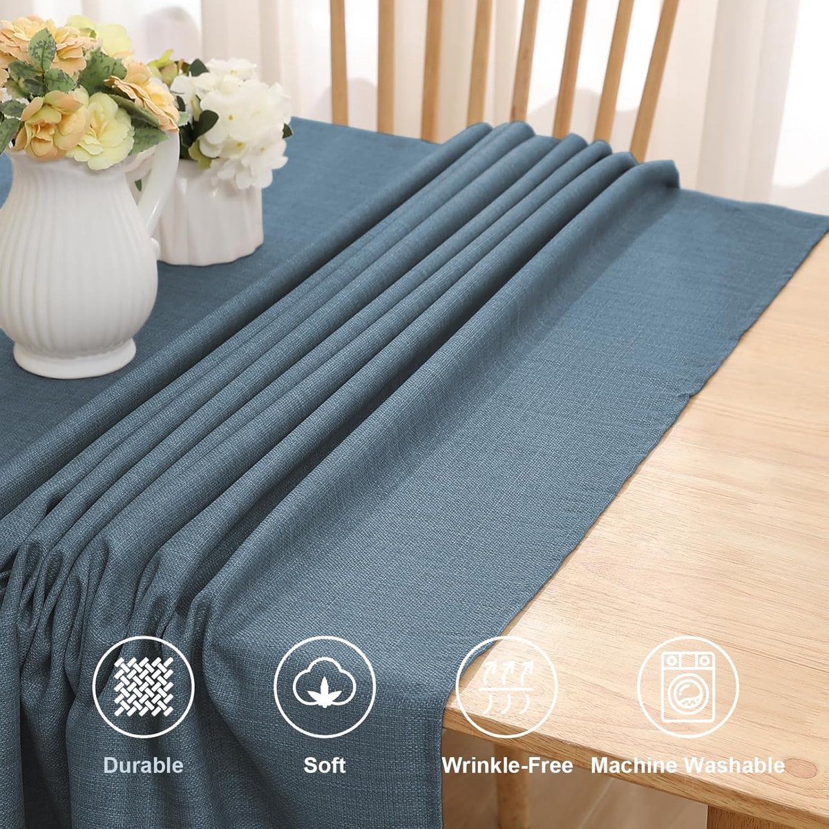 Tafelkleed Rechthoekig met Linnenlook en Lotus Effect - Waterafstotend en Vlekbestendig