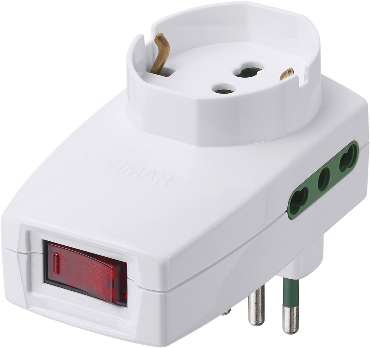 Stopcontact Adapter - Stekkerdoos Verloop - Apparaten Aansluiten - Veiligheidskenmerk - 250 V - Wit