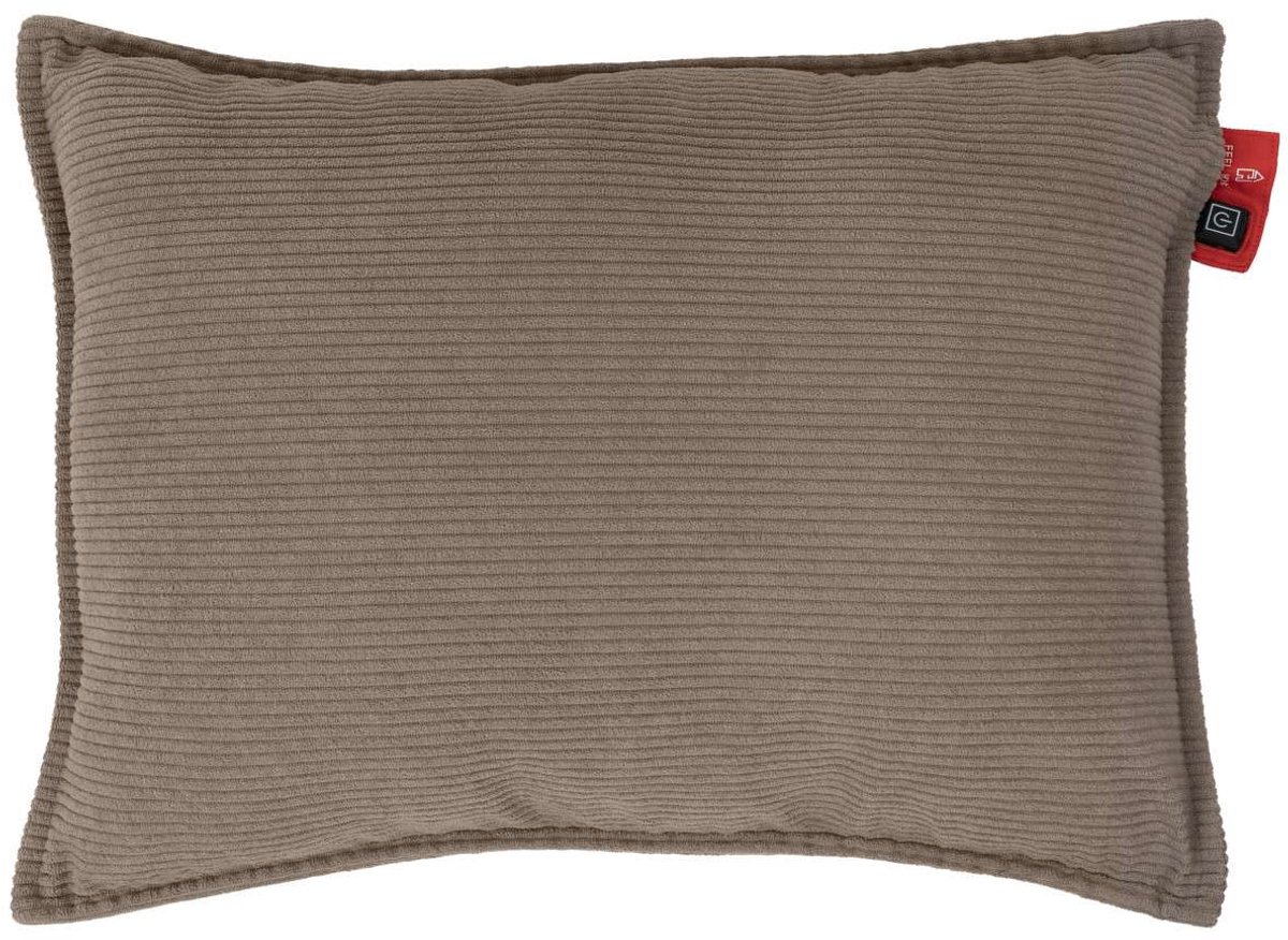 Feel Home - Verwarmend Kussen - Taupe Ribbels 45x60cm - met 10000mAh Power bank