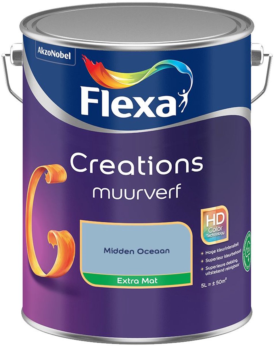Flexa Creations Muurverf Extra Mat Midden Oceaan 5 L