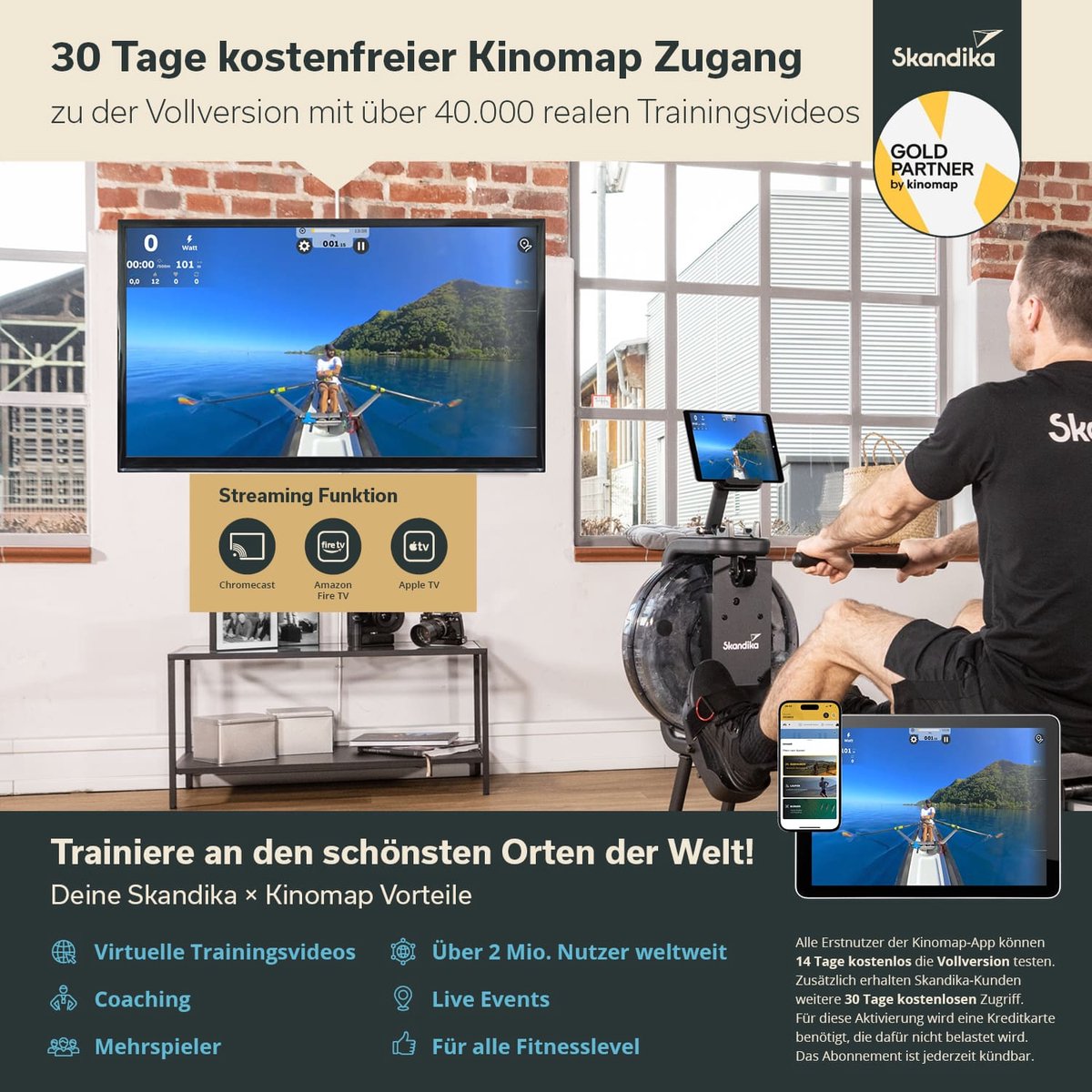 Skandika Mora Roeimachine Waterweerstand Zwart - afbeelding 2