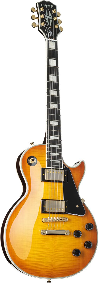 Epiphone Les Paul Custom Figured Iced Tea Burst - Single-cut elektrische gitaar