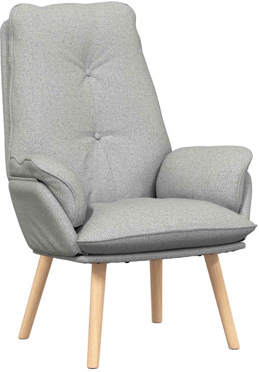 vidaXL Fauteuil - Wolkgrijs - Polyester - en - multiplex Wolkengrijze stof